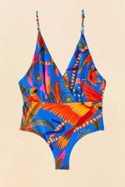 Farm Rio Blue Macaw Party One Piece Swimsuit -Farm Rio Dress Shop 311701 07