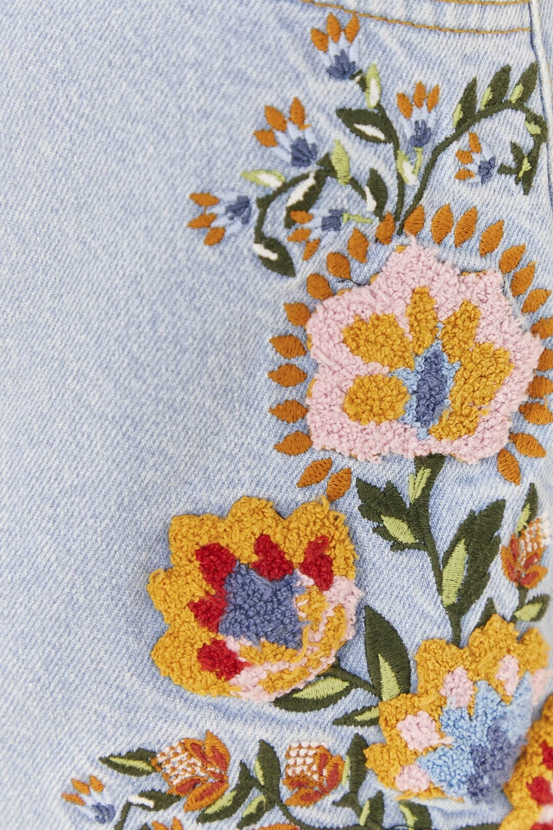 Farm Rio Summer Garden Embroidered Denim Shorts 7 Farm Rio Summer Garden Embroidered Denim Shorts - Image 5