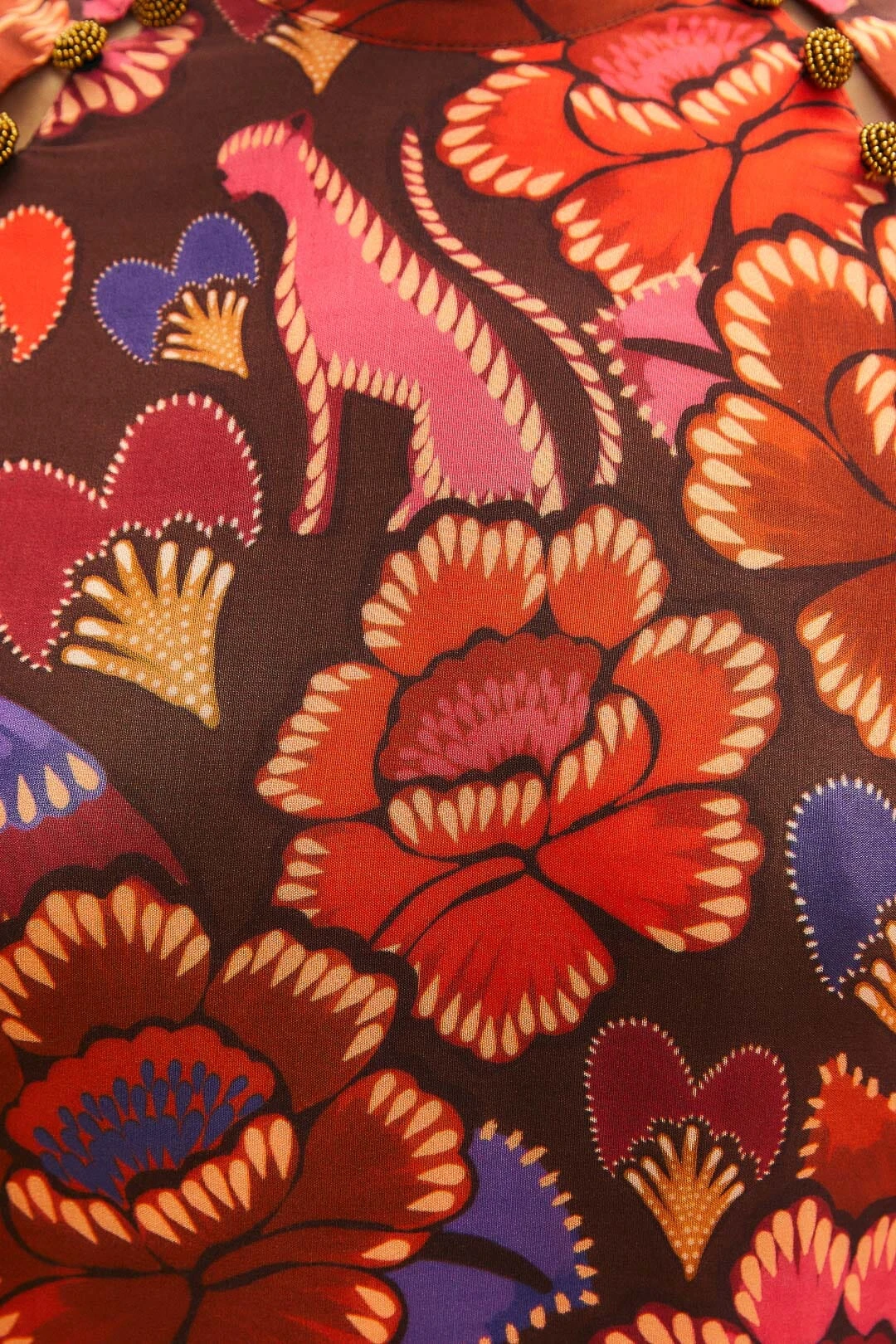 Farm Rio Brown Bright Flora Long Sleeve Mini Dress 8 Farm Rio Brown Bright Flora Long Sleeve Mini Dress - Image 6