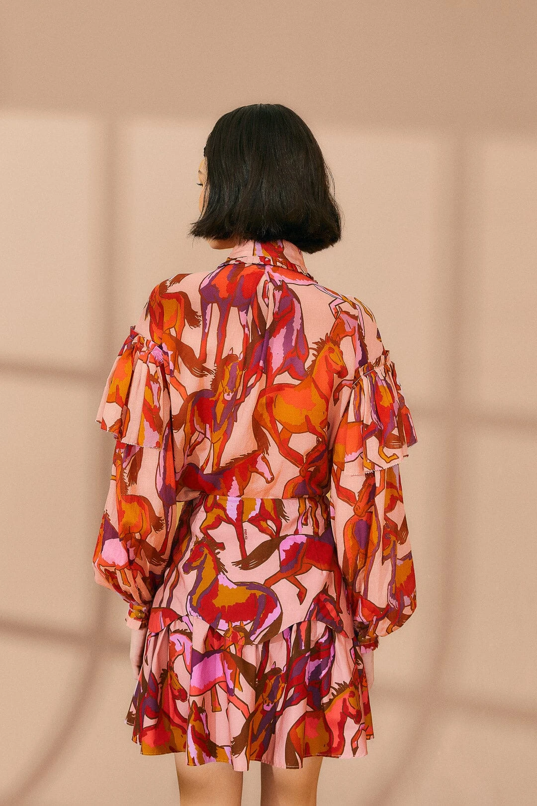 Farm Rio Rose Wild Horses Tiered Mini Skirt 5 Farm Rio Rose Wild Horses Tiered Mini Skirt - Image 4