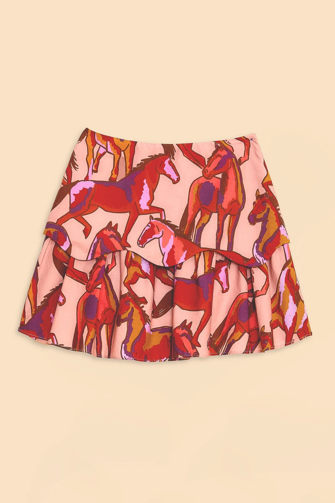 Farm Rio Rose Wild Horses Tiered Mini Skirt 7 Farm Rio Rose Wild Horses Tiered Mini Skirt - Image 6