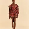 Farm Rio Brown Bright Flora Mini Skirt -Farm Rio Dress Shop 312014 01