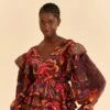 Farm Rio Brown Bright Flora Blouse -Farm Rio Dress Shop 312020 01