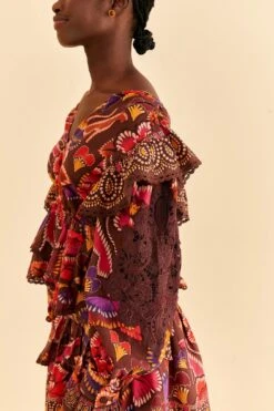 Farm Rio Brown Bright Flora Blouse 10 Farm Rio Brown Bright Flora Blouse -Farm Rio Dress Shop 312020 03