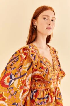 Farm Rio Yellow Palms Party Ruffle Blouse -Farm Rio Dress Shop 312021 03