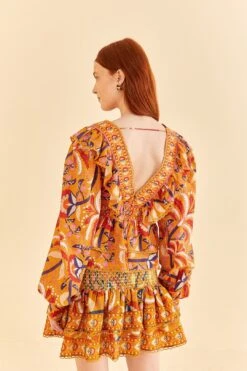 Farm Rio Yellow Palms Party Ruffle Blouse -Farm Rio Dress Shop 312021 04