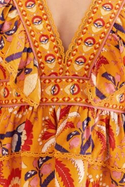 Farm Rio Yellow Palms Party Ruffle Blouse -Farm Rio Dress Shop 312021 06