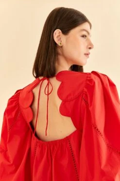 Farm Rio Red Heart Shaped Neckline Blouse -Farm Rio Dress Shop 312025 03