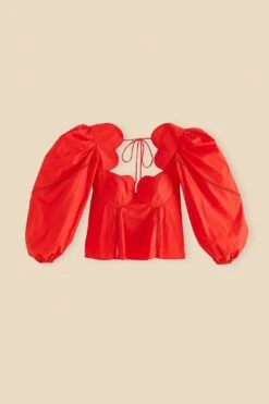 Farm Rio Red Heart Shaped Neckline Blouse -Farm Rio Dress Shop 312025 06