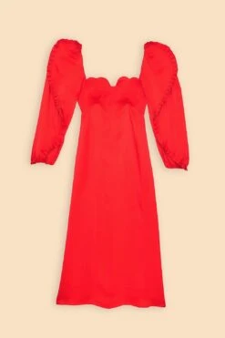Farm Rio Red Heart Shaped Neckline Long Sleeve Midi Dress 15 Farm Rio Red Heart Shaped Neckline Long Sleeve Midi Dress -Farm Rio Dress Shop 312027 07 1