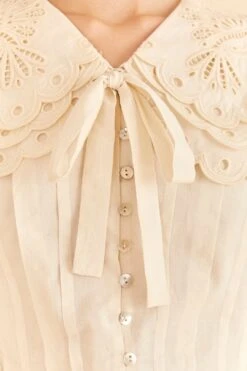 Farm Rio Off-White Richelieu Big Collar Blouse -Farm Rio Dress Shop 312044 05