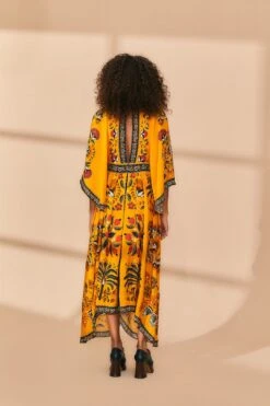 Farm Rio Yellow Tropical Tapestry Kaftan Dress 11 Farm Rio Yellow Tropical Tapestry Kaftan Dress -Farm Rio Dress Shop 312047 04