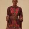 Farm Rio Brown Bright Flora Short Sleeve Mini Dress -Farm Rio Dress Shop 312050 01