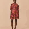 Farm Rio Blush Living Bloom Short Sleeve Mini Dress -Farm Rio Dress Shop 312186 01