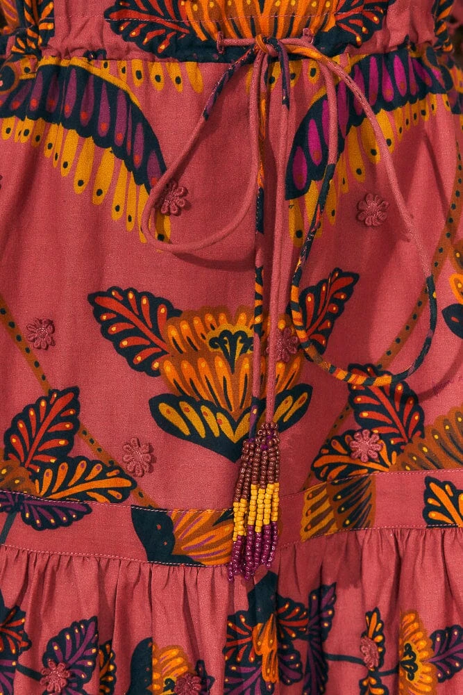 Farm Rio Blush Living Bloom Short Sleeve Mini Dress 7 Farm Rio Blush Living Bloom Short Sleeve Mini Dress - Image 5