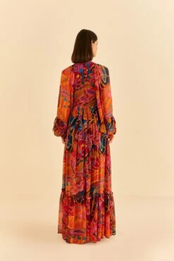 Farm Rio Vintage Wave Long Sleeve Maxi Dress -Farm Rio Dress Shop 312218 04