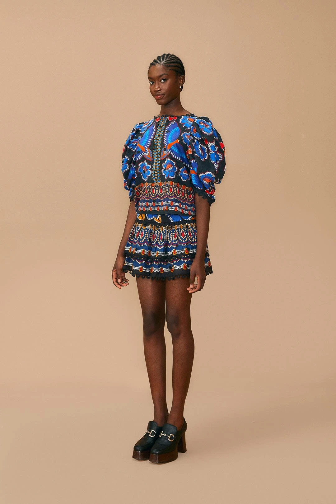 Farm Rio Black Ainika Sparkle Short Sleeve Blouse 4 Farm Rio Black Ainika Sparkle Short Sleeve Blouse - Image 2