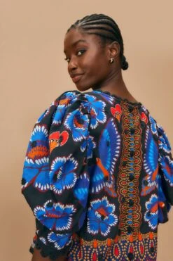 Farm Rio Black Ainika Sparkle Short Sleeve Blouse 10 Farm Rio Black Ainika Sparkle Short Sleeve Blouse -Farm Rio Dress Shop 312281 03