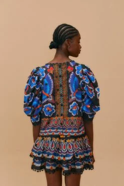 Farm Rio Black Ainika Sparkle Short Sleeve Blouse 11 Farm Rio Black Ainika Sparkle Short Sleeve Blouse -Farm Rio Dress Shop 312281 04