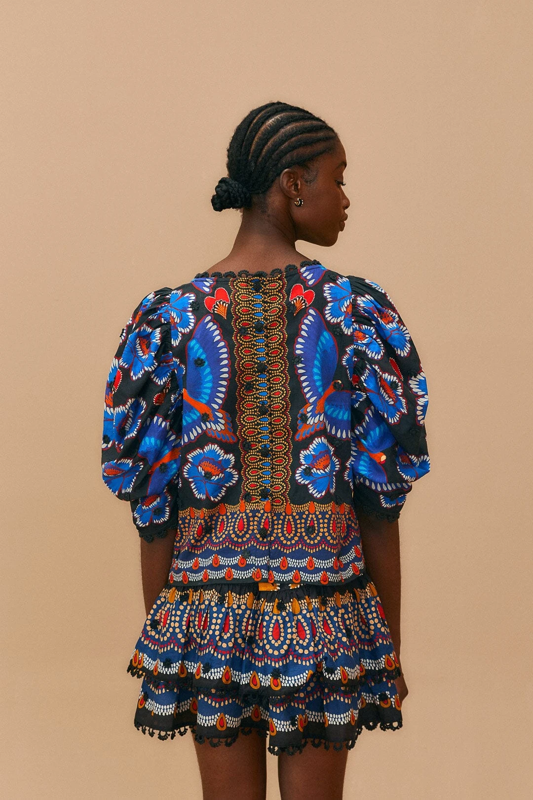 Farm Rio Black Ainika Sparkle Short Sleeve Blouse 6 Farm Rio Black Ainika Sparkle Short Sleeve Blouse - Image 4