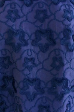 Farm Rio Navy Blue 3d Star Texture Blouse -Farm Rio Dress Shop 312282 06