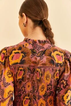 Farm Rio Blush Garden Bloom Smocked Blouse -Farm Rio Dress Shop 312287 04