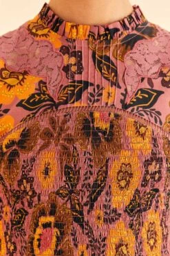 Farm Rio Blush Garden Bloom Smocked Blouse -Farm Rio Dress Shop 312287 05