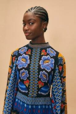 Farm Rio Black Ainika Sparkle Long Sleeve Maxi Dress 10 Farm Rio Black Ainika Sparkle Long Sleeve Maxi Dress -Farm Rio Dress Shop 312343 03