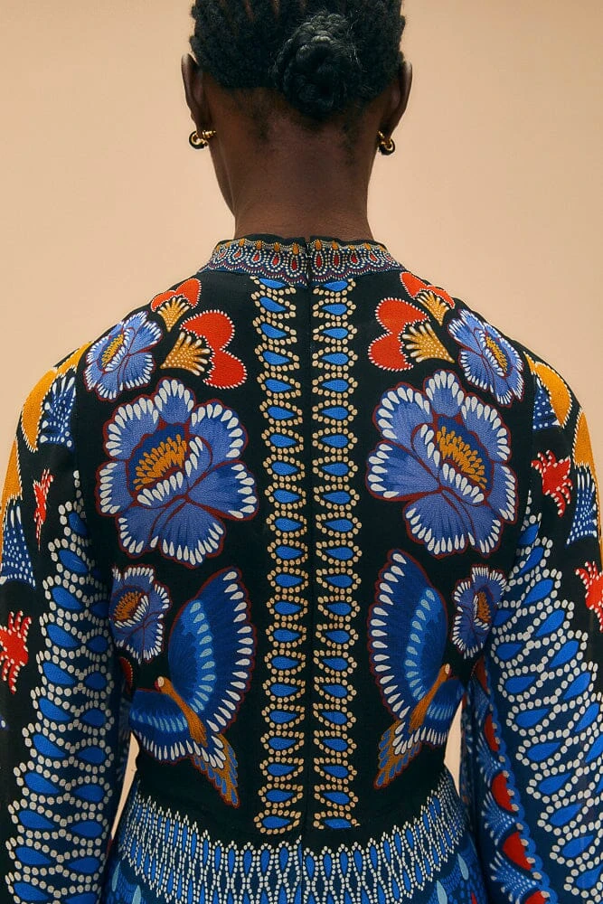 Farm Rio Black Ainika Sparkle Long Sleeve Maxi Dress 7 Farm Rio Black Ainika Sparkle Long Sleeve Maxi Dress - Image 5