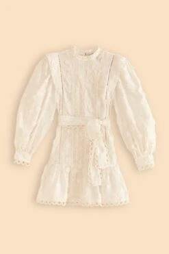 Farm Rio Off-White 3d Flower Pleated Mini Dress -Farm Rio Dress Shop 312366 09