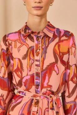 Farm Rio Rose Wild Horses Long Sleeve Mini Dress 10 Farm Rio Rose Wild Horses Long Sleeve Mini Dress -Farm Rio Dress Shop 312367 04