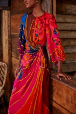 Farm Rio Vintage Wave Circle Cut-Out Midi Dress -Farm Rio Dress Shop 312373 03