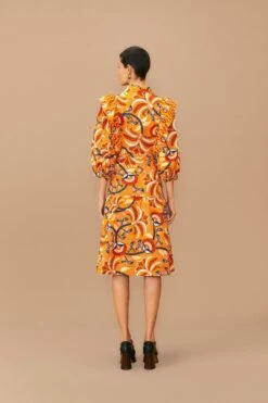 Farm Rio Yellow Palms Party Midi Dress -Farm Rio Dress Shop 312461 04