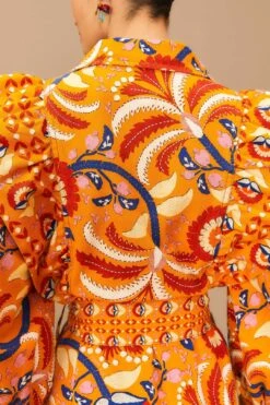 Farm Rio Yellow Palms Party Midi Dress -Farm Rio Dress Shop 312461 06