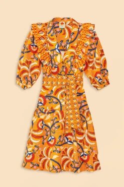 Farm Rio Yellow Palms Party Midi Dress -Farm Rio Dress Shop 312461 08