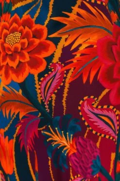 Farm Rio Vintage Wave Multicolor Lenzing™ Ecovero™ Viscose Maxi Dress -Farm Rio Dress Shop 312607 05