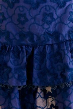 Farm Rio Navy Blue 3d Star Texture Mini Skirt -Farm Rio Dress Shop 312645 05