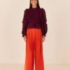 Farm Rio Orange Tailored Pants