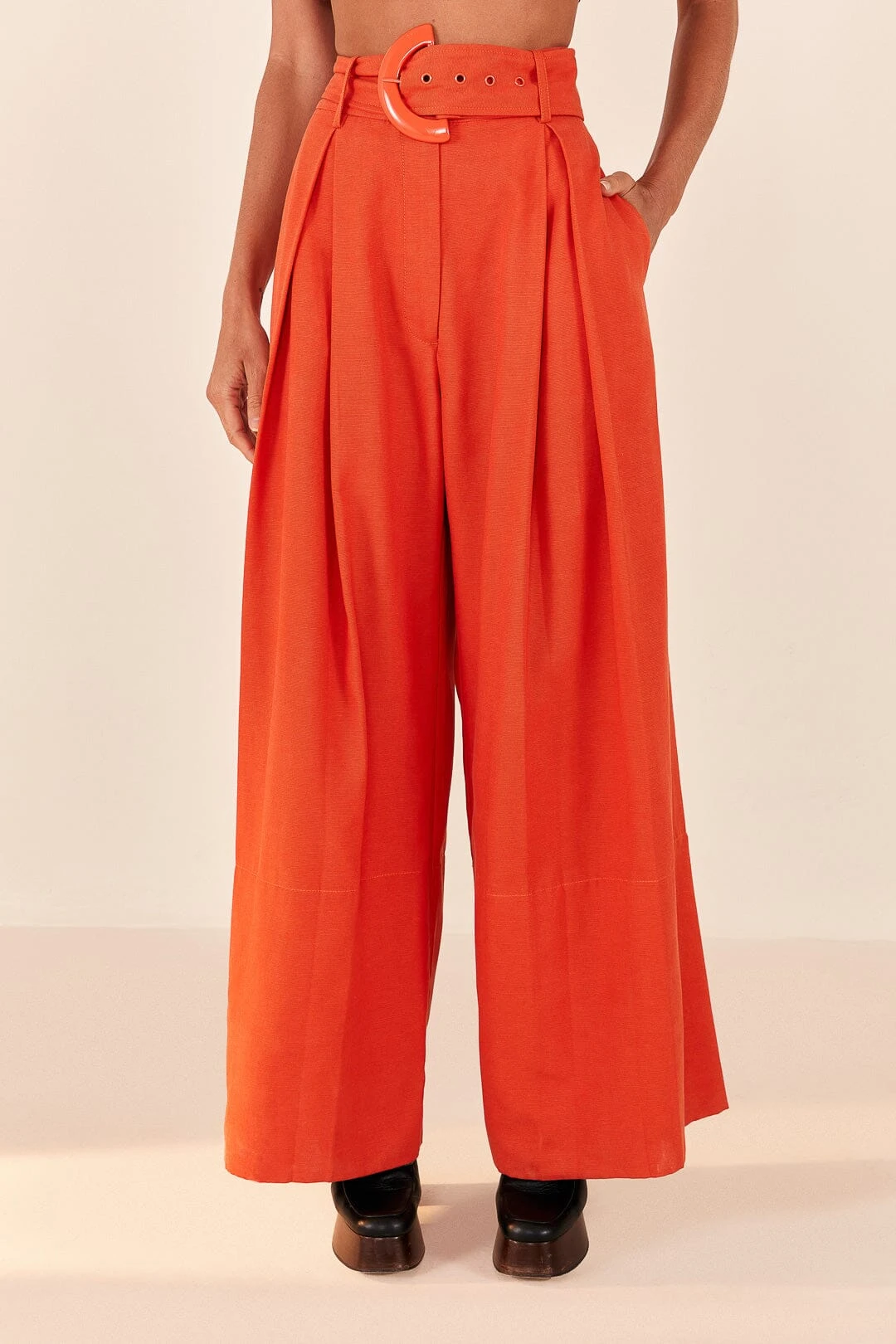 Farm Rio Orange Tailored Pants 4 Farm Rio Orange Tailored Pants - Image 2