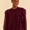 Farm Rio Burgundy Ruffle Blouse 2 Farm Rio Burgundy Ruffle Blouse -Farm Rio Dress Shop 312660 01