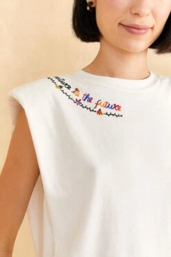 Farm Rio Nature Is The Future Embroidered Organic Cotton T-Shirt -Farm Rio Dress Shop 313563 03