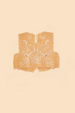 Farm Rio Sand Richelieu Sleeveless Crop Top -Farm Rio Dress Shop 313592 06