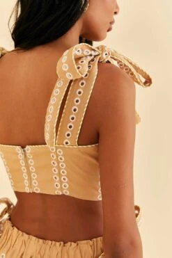 Farm Rio Sand Richelieu Sleeveless Midi Dress -Farm Rio Dress Shop 313594 04