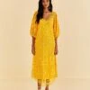 Farm Rio Yellow Guipure Midi Dress 1 Farm Rio Yellow Guipure Midi Dress -Farm Rio Dress Shop 313604 02