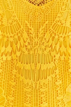 Farm Rio Yellow Guipure Midi Dress -Farm Rio Dress Shop 313604 06