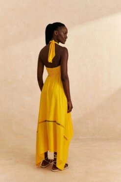 Farm Rio Yellow Sleeveless Maxi Dress -Farm Rio Dress Shop 313606 04