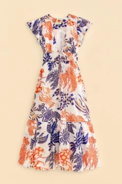 Farm Rio Off-White Mixed Lobsters Midi Dress -Farm Rio Dress Shop 313608 06