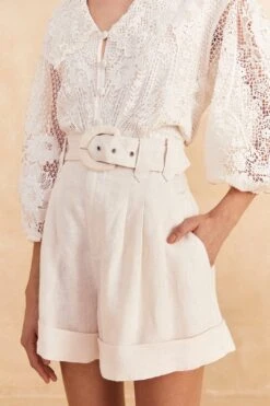 Farm Rio Off-White Tailored Shorts -Farm Rio Dress Shop 313614 03