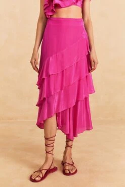 Farm Rio Dark Pink Marocaine Ruffle Skirt -Farm Rio Dress Shop 313615 03