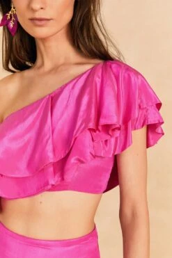 Farm Rio Dark Pink Marocaine Ruffle Top -Farm Rio Dress Shop 313616 03